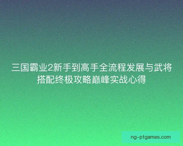三国霸业2新手到高手全流程发展与武将搭配终极攻略巅峰实战心得 三国霸业2新手到高手全流程发展与武将搭配终极攻略巅峰实战心得
